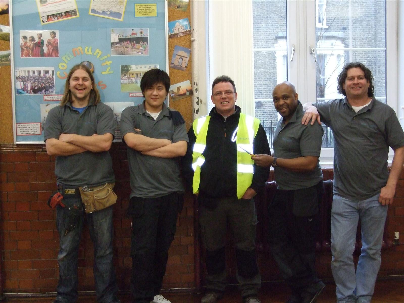 The Royal Docks Electrical team on a commercial job in East London