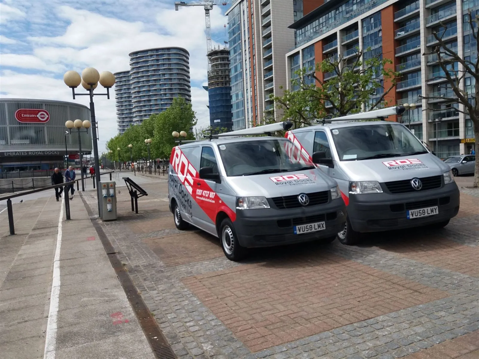 Royal Docks Electrical vans in East London