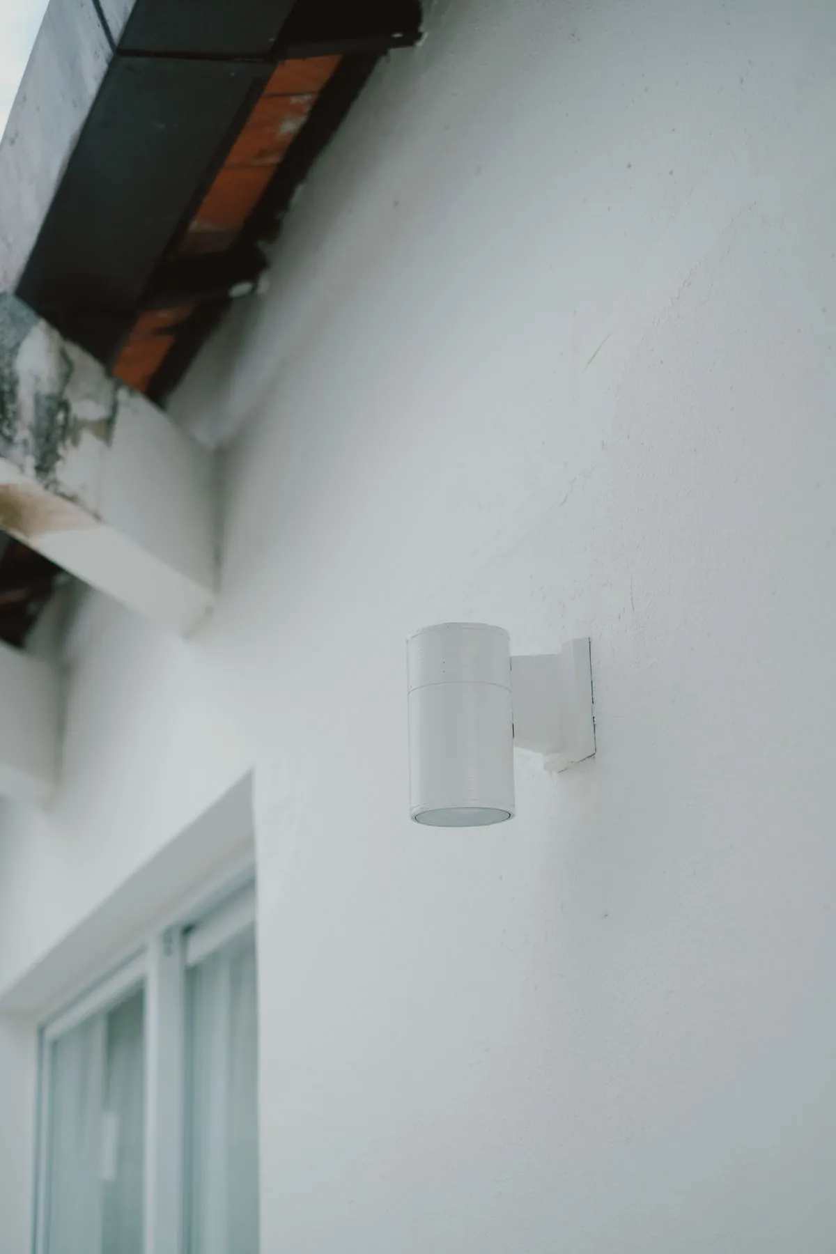 Exterior wall light installed on a building
