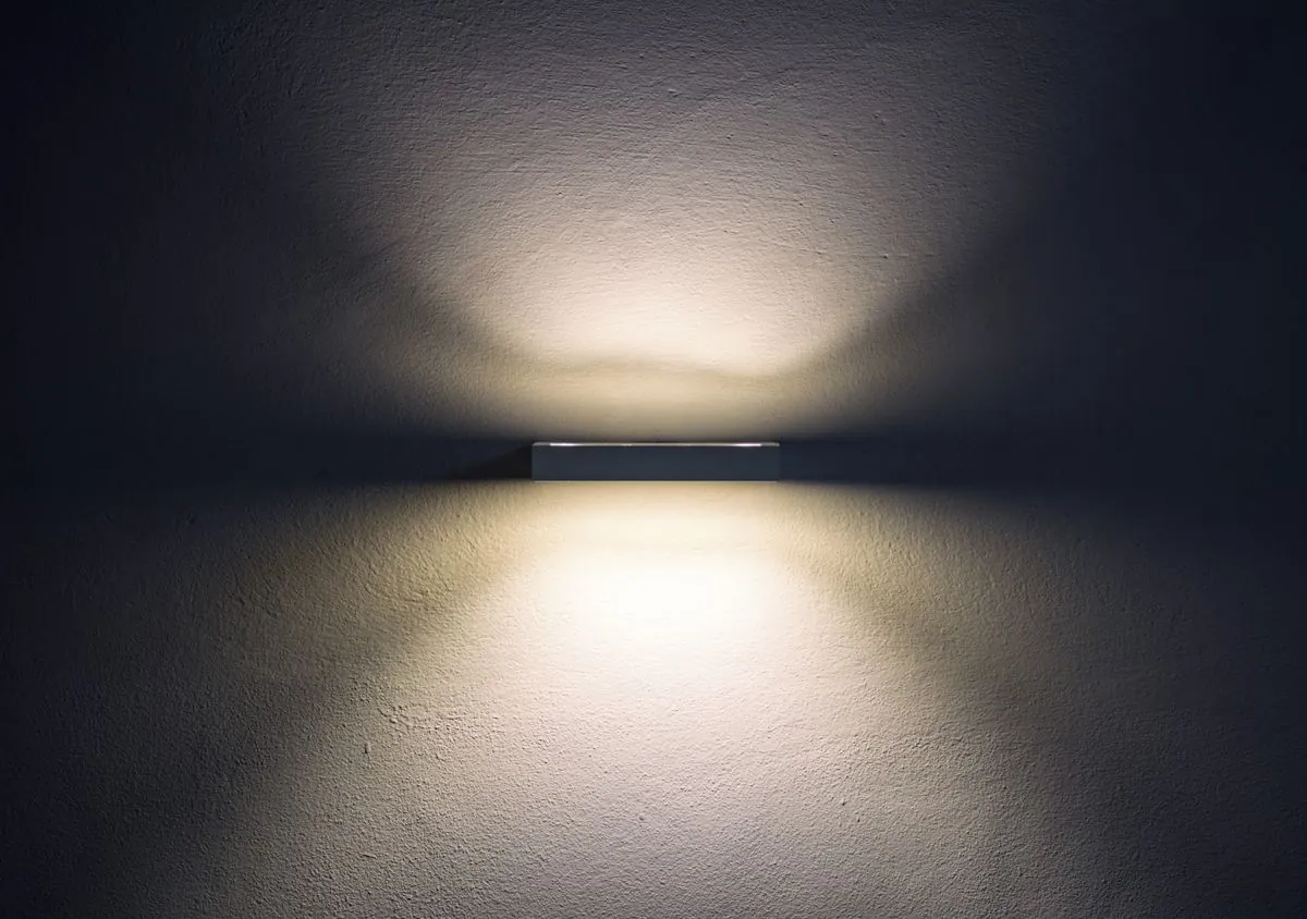 Modern LED wall light fitted in an interior