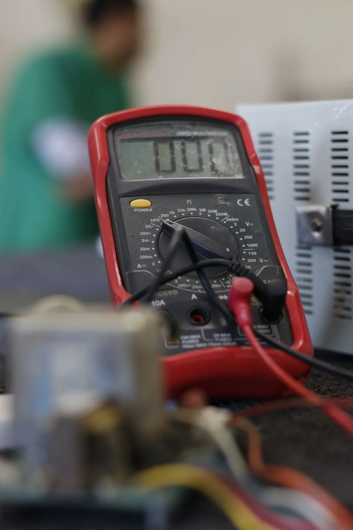 Electrical testing being carried out on site